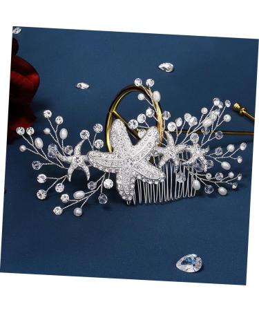Angoily Starfish Side Hair Comb Bridesmaid Hair Accessories Women's Hair Clips Bridal Hair Pin Beach Wedding Hair Comb Rhinestone Bridal Hair Jewelry Sweet Headgear Wig Banquet Alloy - Buy Online on GoSupps.com