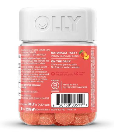 OLLY Probiotic Peachy Peach - 30 Gummies | Digestive Health & Wellness - Buy Online on GoSupps.com