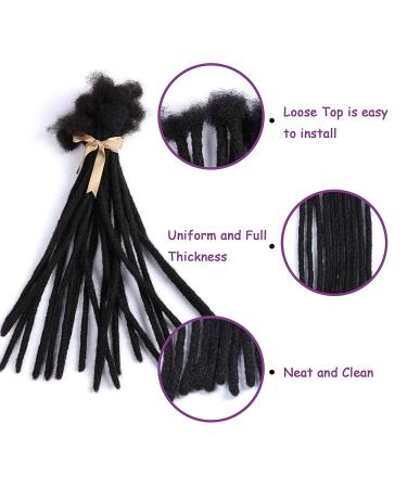 ALIMICE 6 Inch Natural Black Dreadlock Extensions with Needle | 100% Real Human Hair Loc Extensions for Men/Women | 30 Strands/Pack - Buy Online on GoSupps.com