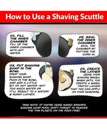 Savanna Shaving Scuttle Mug Kit - Porcelain Shaving Bowl with Soap, Brush for Hot Creamy Lather | Handmade Pottery for Daily Hot Shave at Home - Great Black Gift - Buy Online on GoSupps.com