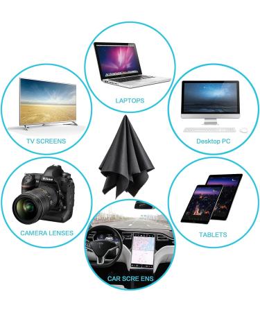 Computer Cleaning Cloth Microfiber Big Camera Lens Glasses Cleaner TV Laptop Pad Tablet Phone Electronics Screen Wipes (15x18  Black 4 Pack) 15x18 Black 4 Pack - Buy Online on GoSupps.com