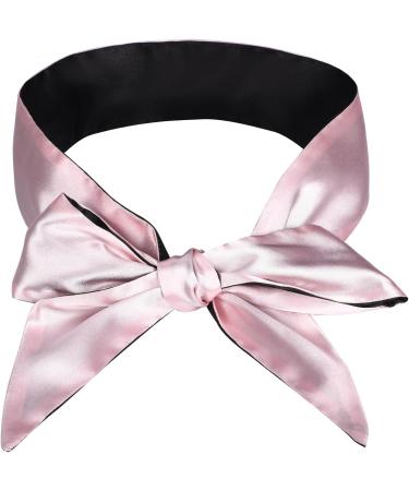 Freshme Satin Sleep Eye Mask - Adjustable Breathable Blindfold for Men and Women - Ideal for Side Sleepers and Travel - Black/Pink - 63in - Buy Online on GoSupps.com