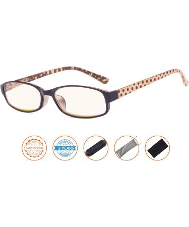 CessBlu UV Protection Computer Reading Glasses for Women - Polka Dots Blue Light Filter Eyeglasses (Brown +1.0 - Buy Online on GoSupps.com