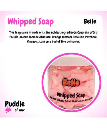 Belle Whipped Soap Body Wash - 150g - Natural Oils and Butters - Perfume Scent - Vegan Friendly - Puddle of Wax - Made in the UK - Buy Online on GoSupps.com
