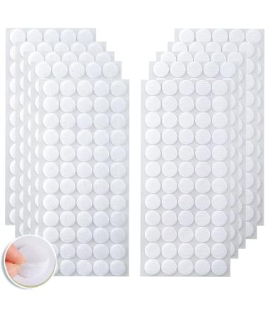 Self Adhesive Dots 600PCS (300 Pairs) 0.75/20mm Diameter Sticky Back Coins Magic Sticky Dots Waterproof Hook & Loop Dots with Adhesive for Art Craft Classroom Office Home Deco White white 0.78inch/20mm