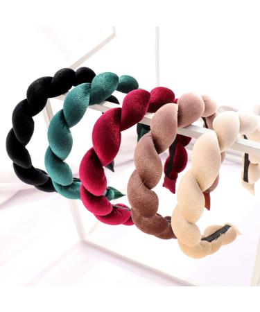 amangul Braid Headband VelvetHeadband Sponge Headband Hair Hoop Spa Headband Wash Face Skincare Headband Makeup YogaSweatband(Coffee) - Buy Online on GoSupps.com