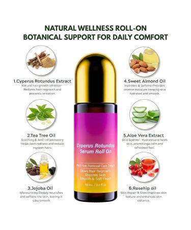 Beuifvo Cyperus Rotundus Serum Roll-On Ingrown Hair & Razor Bump Treatment Natural Non-Greasy Post Hair Removal Care Underarm Care Roll-On Serum Sensitive Skin Non-Greasy - Buy Online on GoSupps.com