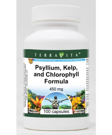 Terravita Psyllium Kelp and Chlorophyll Formula - 450 mg (100 Capsules ZIN: 512484)