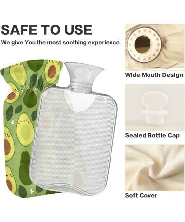 Naanle Avocado Bee Hot Water Bottle | 1L Transparent Heat Bottle for Bed | Hand & Foot Pain Relief | Heat & Cold Therapy Solution - Buy Online on GoSupps.com