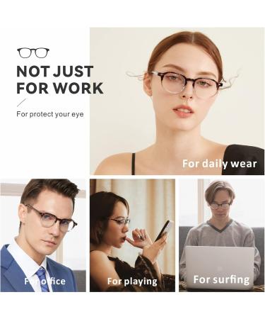 Blue Light Filter Glasses for Men & Women - Bayion Anti-Eye Strain Computer Glasses Prescription-Free Lightweight Amber Frame - Buy Online on GoSupps.com