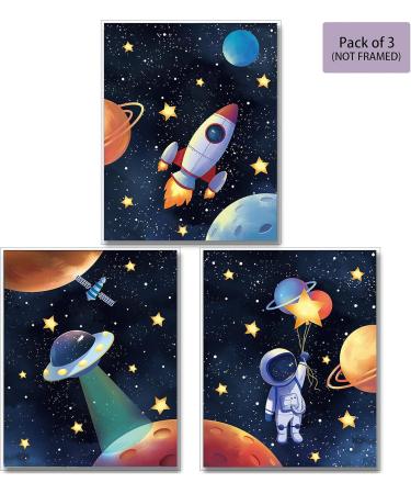 Buy Mwoot 3-Piece Children's Room Decoration Posters | 30x40cm Space Murals for Baby & Young Bedrooms | Canvas Wall Art Without Frame - Room Decor Accessories - Buy Online on GoSupps.com