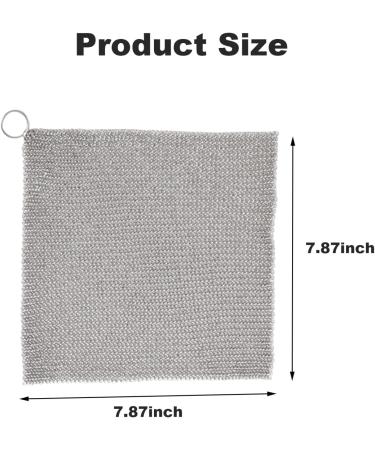 Cast Iron Scrubber Chef's Pans Cast Iron Cleaner Stainless Steel Scourer 20cm Nonstick Oil Chainmail Scrubber for Kitchen Pans Pot Griddles Skillets Cookware - Buy Online on GoSupps.com