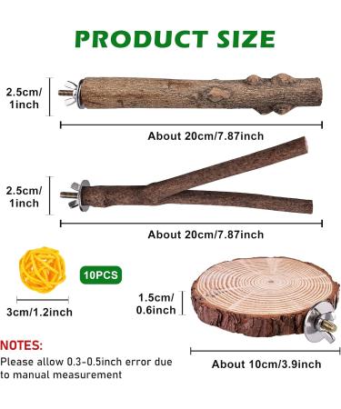 4 Natural Wood Bird Belt Rods with Rattan Balls - Budgie & Canary Cage Accessories | Vegena Nature Seat Rods Set - Buy Online on GoSupps.com