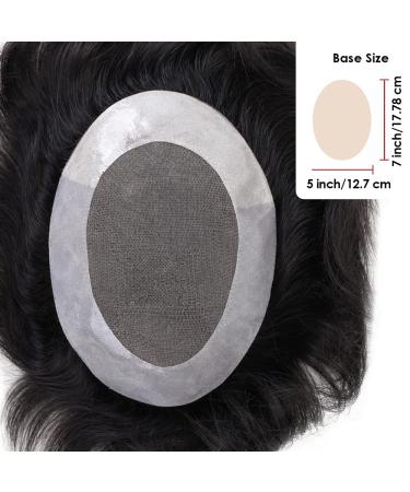 Lordhair Men's Toupet - Natural Breathable Hair Replacement System PU-Echo Wigs for Men Off Black 1B# 100% Density Basic Size 13x18cm - Buy Online on GoSupps.com