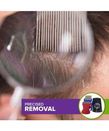 Premium 5 Piece Lice Comb Kit - Complete Nit Removal Set with Fine Tooth Comb and Magnifier - Buy Online on GoSupps.com