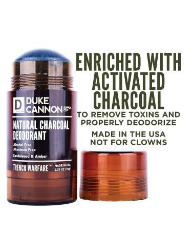 Duke Cannon Supply Co. Trench Warfare Charcoal Deodorant Sandalwood & Amber - 2.75 oz - Buy Online on GoSupps.com