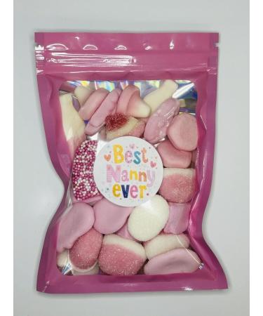 Best Nanny Ever Pink Filled Pick N Mix Sweet Treat Pouch Birthday Present Gift Mothers Day 100g - Buy Online on GoSupps.com