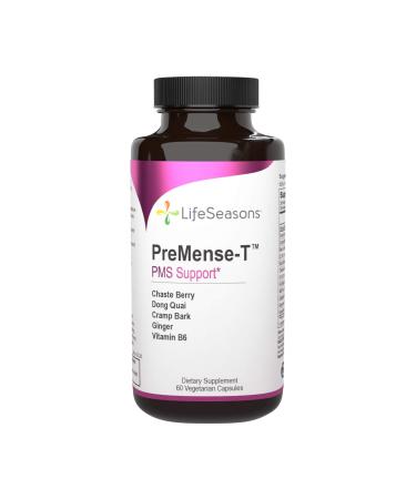 Life Seasons - PreMense-T - PMS Relief Supplement - for Pre Menstrual Symptoms Cramping and Soothing Period Relief - Contains Ginger Dong Quai Crampbark Vitamin B-6-60 Capsules