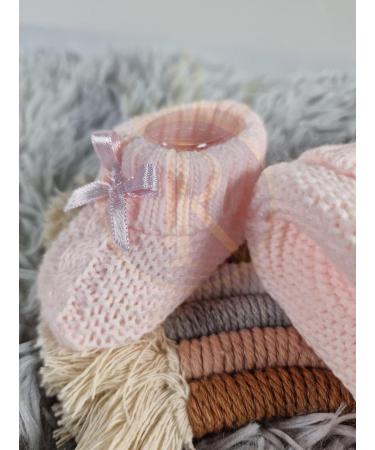 Royal Icon Newborn Baby Booties with Bow | Soft Knitted Bootees for Boys & Girls | 0-3 Months | Ideal for Indoor & Outdoor Use | RI354 - Pink - Buy Online on GoSupps.com