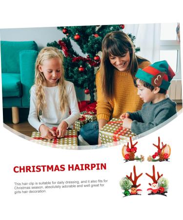 DRESSOOS 2 Pairs Christmas Hair Clips Xmas Hair Clip Girls Christmas Barrette Christmas Hair Accessories Women Hair Clips Clips for Hair Antlers Barrette Clothing Cosplay Baby Abs - Buy Online on GoSupps.com