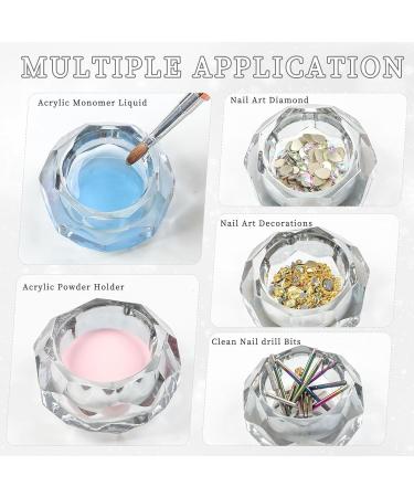 Buy Dappen Dish for Monomer - Acrylic Liquid Powder Nail Holder with Lid | Butterfly Glass Crystal Cup | Acetone Bowl for Salon & Home Use (Grey) - International Shipping Available - Buy Online on GoSupps.com