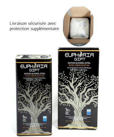 Euphoria Gift - Huile d'olive de qualit premium | Extra vierge de Gr ce | Press e froid |Nouvelle R colte 2025-2026|Premi re classe|Olives cueillies la main|Bidon de 5 litres - Buy Online on GoSupps.com