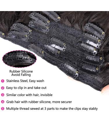 BHF 26 inch Kinky Curly Clip In Hair Extension - 140g Double Weft Full Head Synthetic Hair Extensions for Women - Japanese Heat Resistance Fiber - 7 Pieces (Curly-2) - Buy Online on GoSupps.com
