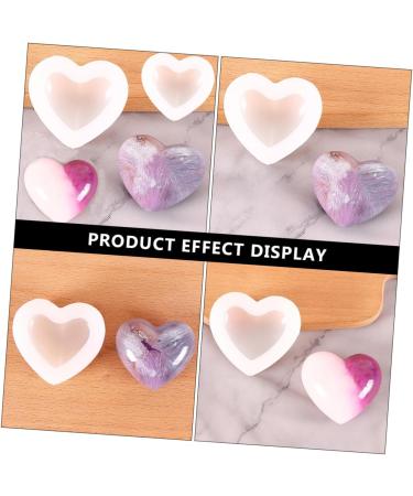 STOBOK 2pcs Love Mold Fondant Molds Silicone Soap Molds Heart Shape Silicone Heart De para Gelatinas Resin Silicone Molds Soap Silicone Molds Cake Heart-Shaped White Listing Silica Gel White 7.9x6.5cm - Buy Online on GoSupps.com