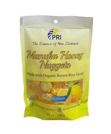 PRI Manuka Honey & Lemon Nuggets, Sweet and All Natural Hard Candy Treat, 3.5oz