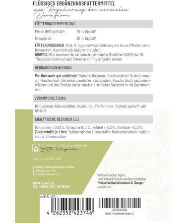 Buy Reavet Wormwood Mix Liquid 1L - Natural Worm Cure Alternative for Horses | Effective Before During & After Infestations - Buy Online on GoSupps.com