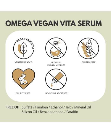 JIN JUNG SUNG Omega Vegan Vita Face Serum - Nourishing Anti-Aging Serum with Peptides & Hyaluronic Acid for Dry Sensitive Skin Even Skin Tone No Greasiness - 5 Oz - International Shipping Available - Buy Online on GoSupps.com