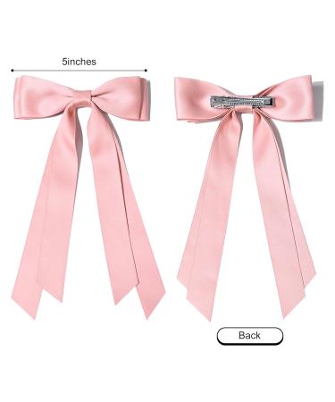 Silky Satin Hair Bows 6PCS - Ribbon Ponytail Holder Clips for Women, Girls, Teens, and Kids - Buy Online on GoSupps.com