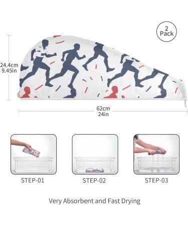Super Absorbent Running Hair Towel 2 Pack | Quick Dry Hair Turbans for Women & Girls - Perfect Hair Drying Solution - Buy Online on GoSupps.com