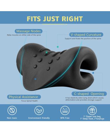 BLABOK Neck Stretcher - Relieve Neck Pain & Align Cervical Spine | Black Neck Saver for Ultimate Comfort - Buy Online on GoSupps.com
