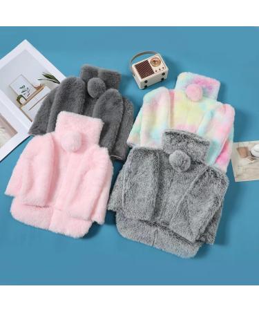ATEECO Heated Foot Warmers with Rabbit Ears | 2L Large Rubber Heat Bottle & Heated Slippers - Gray - Buy Online on GoSupps.com