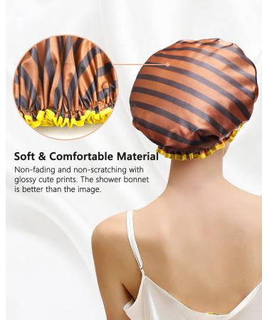 Buy Mikimini 2-Pack Waterproof Shower Hoods - Stylish & Reusable for Women Men Girls & Children | Golden Stripes Design - Buy Online on GoSupps.com
