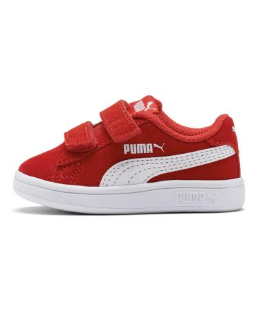 PUMA Kids Smash V2 Buck V INF Sneaker 8 UK Child High Risk Red Puma White