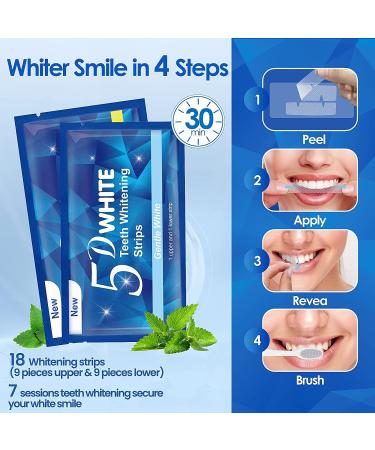 Enamel Safe Teeth Whitening Strips - 14 Sensitive + 4 Instant Strong Whitening Strips - Home Teeth Whitener (7+2 Pouches) - Mint - Buy Online on GoSupps.com