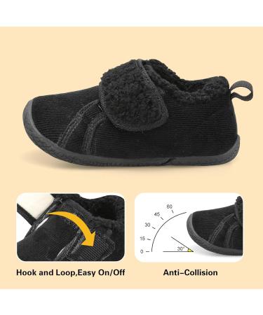 JOINFREE Baby Girl First Walking Shoes - Anti-Slip Plush Slipper Shoes for Toddlers - 2.5/3 UK Child - Black - Buy Online on GoSupps.com