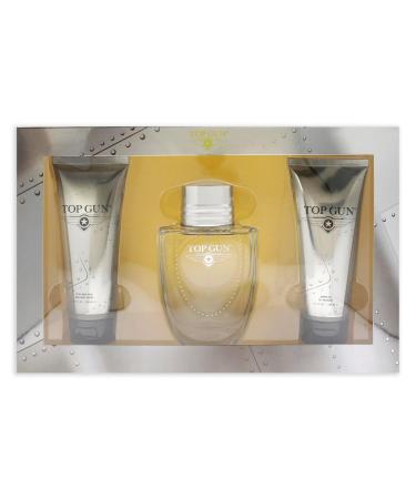 Top Gun Chervon for Men - 3 Pc Gift Set 3.4oz EDT Spray 3.4oz After Shave Balm 3.4oz Shower Gel - Buy Online on GoSupps.com