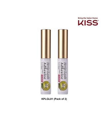 KISS Strip Eyelash Adhesive Clear 0.176 Oz (2 Pack) - 0.17 Ounce | Strong Hold, Waterproof Formula - Buy Online on GoSupps.com