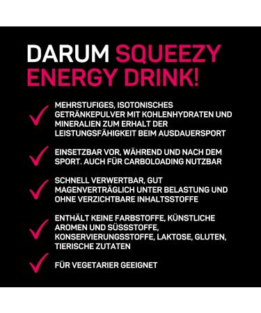 Squeezy Energy Drink ISO Powder - 650g Orange | Isotonic Sports Drink for Training & Competition | Energy Electrolytes Potassium & Sodium - Buy Online on GoSupps.com
