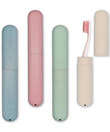 4 PCS Travel Toothbrush case with Ventilation Holes  Portable breathable Plastic Toothbrush Holders - Ideal for Travel, Camping, Trips, School, Home Pack of 4