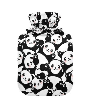 Pandas Hot Water Bottle with Cover Hot Water Bottles for Pain Relief Hand Feet Warmer Hot Water Bed Warmer for Women 1L