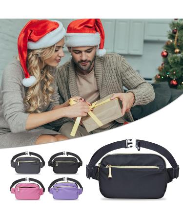 Plus Size Black Fanny Pack for Women Men - Cute Adjustable Waist Belt Bag with 5 Pockets for Travel and Running - Buy Online on GoSupps.com