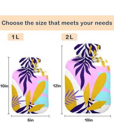 NAANLE 2L Hot Water Bottle with Abstract Hawaii Flower Cover - Pain Relief & Warmth for Back Hands and Feet - Buy Online on GoSupps.com