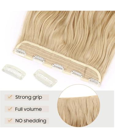 S-noilite Clip in Hair Extensions 24 Inch - Golden Mix Bleach Blonde Curly Wavy Hairpiece - Buy Online on GoSupps.com