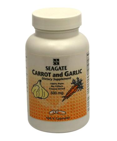 Seagate Products Carrot and Garlic 500mg 100 Capsules 100 Count (Pack of 1)