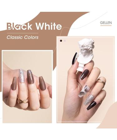 Gellen Gel Nail Polish Kit with UV Light - Gel Nail Polish Starter Kit 36W Nail Lamp & Gel Base Top Coat Black White Nude Jelly Gel Polish 10 Classic Colors Nail Art Gel Kit Manicure Set - Buy Online on GoSupps.com
