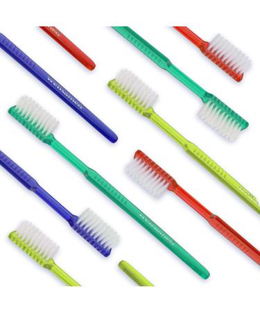 Wellsamed 100 pieces Wellsabrush single-toothbrush color mix ideal for trips or excursions random color choice color mix (4 random colors)